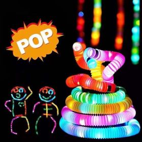 12 PCS Light up LED Pop Tubes;  Glow Sticks Necklaces & Bracelets Party Pack;  Glow in The Dark Party Favor Supplies Decoration for Halloween;  W (Type: 24-pic)